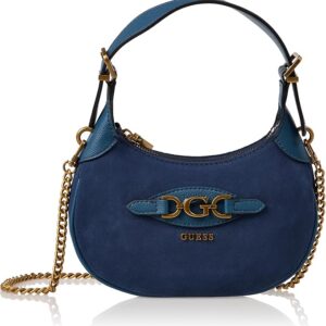 A1 GUESS Womens Malva Mini Hobo Hobo Bag- NAVY