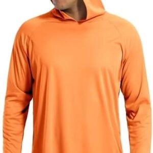 HOOD3 TACVASEN Men's Hooded Long Sleeve T-Shirt- ORANGE